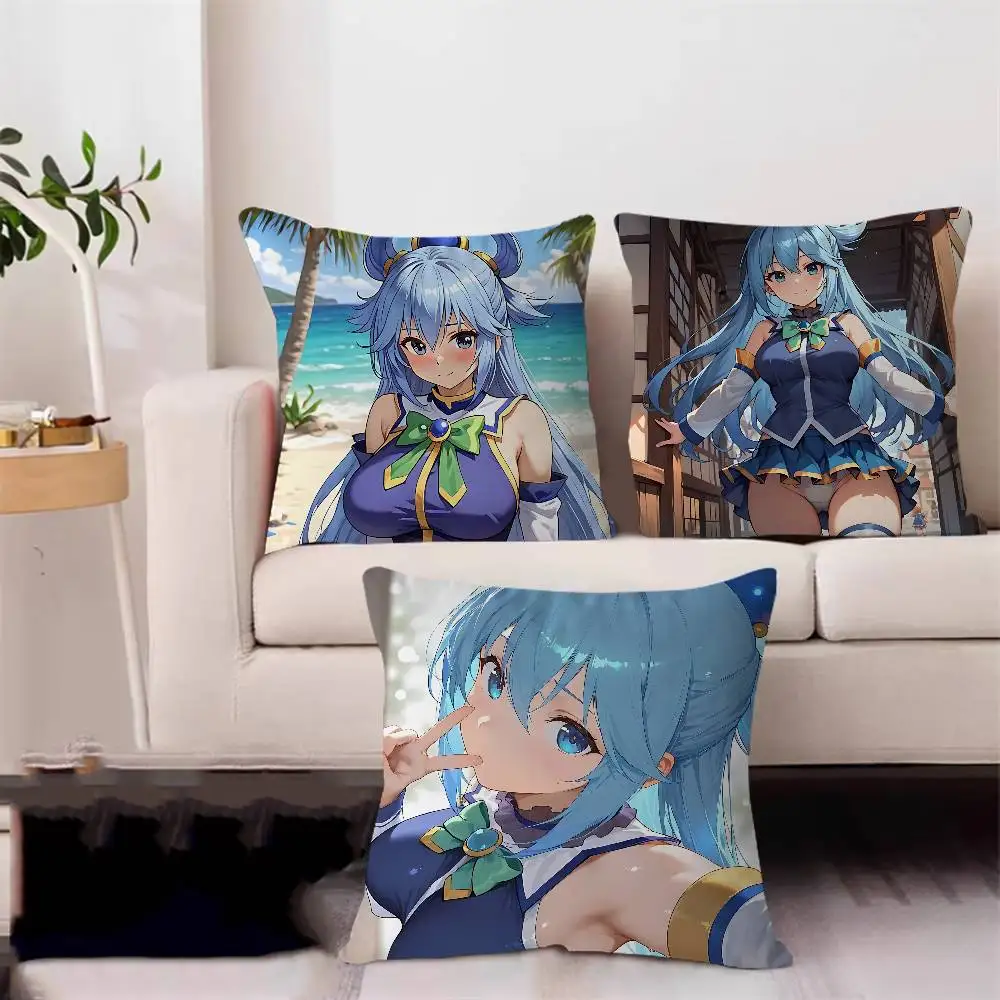 

Konosuba -Anime-A-Aqua Stitch Lucky Dragon Pillow Cover Sofa Cushion Cover Home Room Decoration Children Gift