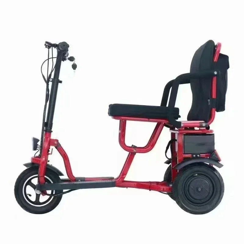 ApolloNew Design Electric 3 Wheel Scooter Folding Mobility Electric Trike With 48V 350W Dual Motor Lithium Battery For Elderly