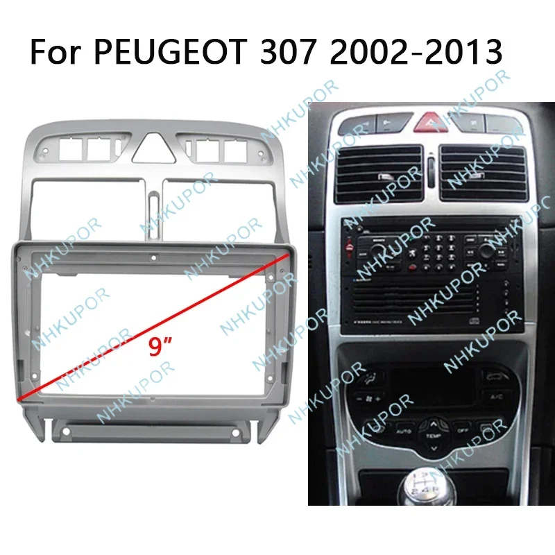 Fascia de Radio de coche para PEUGEOT 207 307/CITROEN C2 C3 Expert Auto estéreo Panel de tablero montaje unidad principal Kit de marco de reacondicionamiento