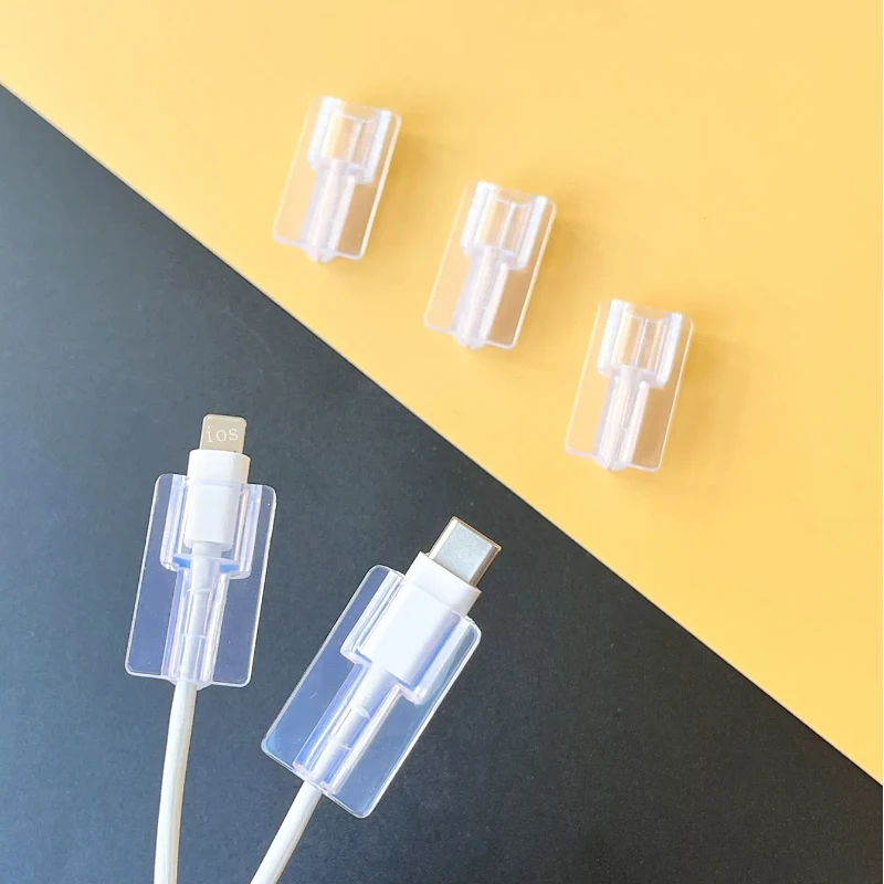 5Pcs Soft Silicone Charger Cable Winder Protector Sleeve Anti-break Clear Clip for Cell Phone Fast Charging Data Cord Home Use