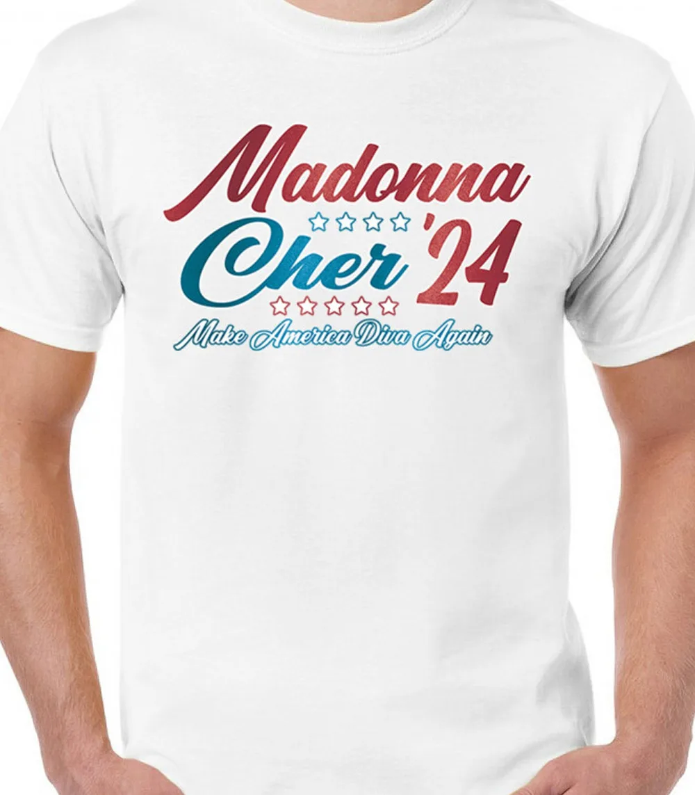 

MADONNA CHER 2024 make america white T-shirt short sleeve S-5Xl 1F951