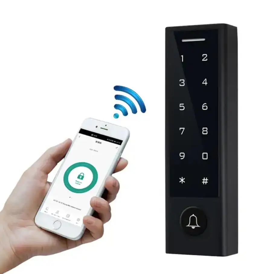 Wifi RemoteTuya Mobile APP Backlight Touch 125khz RFID Access Control Keypad Door Lock Opener WG26 Output Watreproof Manger Card