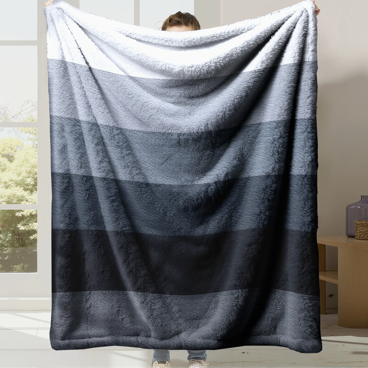 Throw Blanket Sleek Monochrome Motif Cozy Throw Great Gift For Minimalist Lovers And Modern Interior Decor Enthusiasts