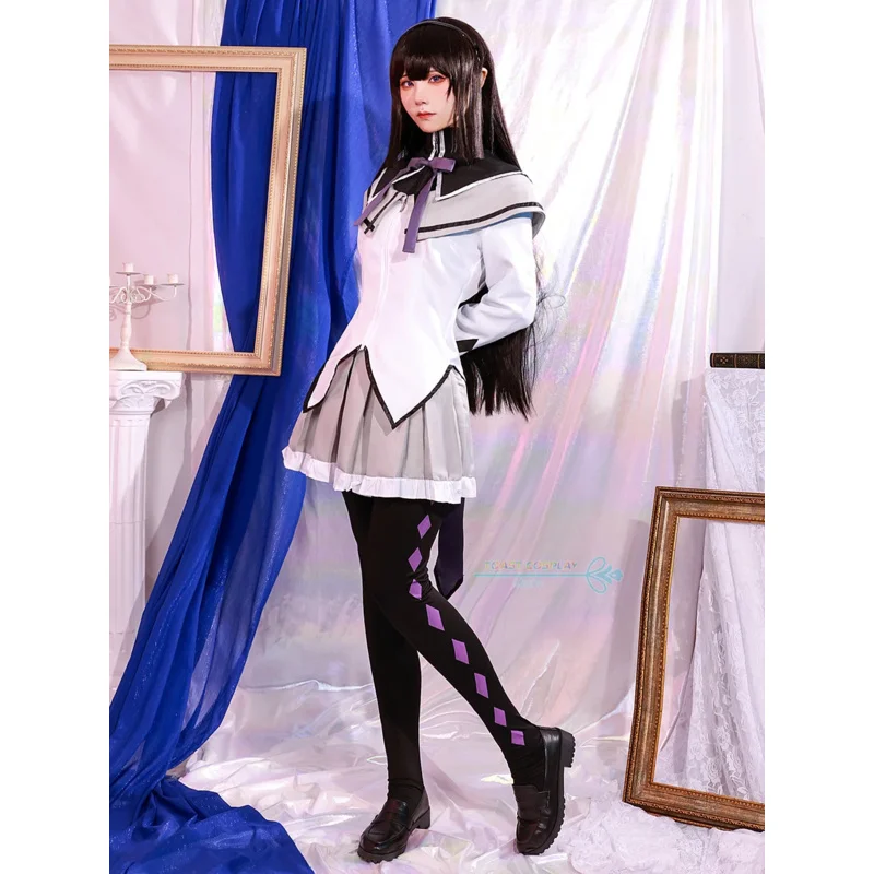 Anime Cosplay Kostuum Puella Magi Madoka Magica Kaname Madoka Akemi Homura Cos Outfits Mooie Rok Pruik Halloween Party Vrouwen