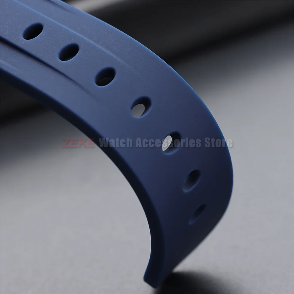 Sportliche 20mm 22mm 24mm 26mm Silikon-Uhrenarmbänder Weiche Komfortable Gummi-Uhrenarmbänder für Panerai Blaue Schwarze Armbänder Zubehör – Detail 7