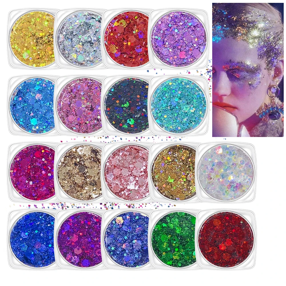 

24 Colors Body Glitter Face Festivals Makeup Glitter Gel Face Eye Shadows Korean Makeup Festival Accessories Glitter for Eyes