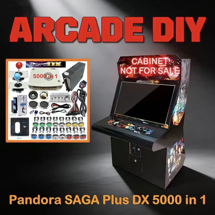 Pandora SAGA DX 5000 In 1 DIY Kit Zippy Joystick Transparent LED Push Button Coin Acceptor FOR Arcade Video Game Machine Cabinet