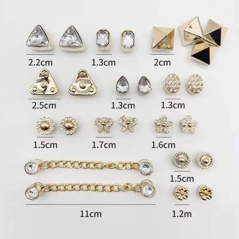 lot/set shoes charms chain butterfly gold silver diamond Accessories buckle for sandals clogs shoe Decorations man kids gifts