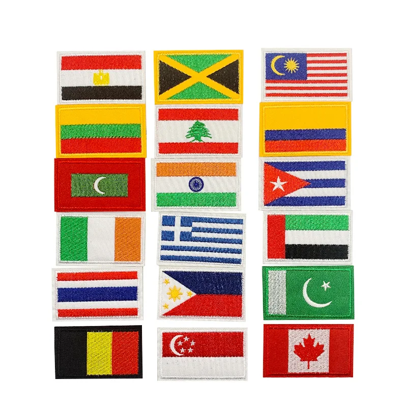 30 قطعة/الوحدة الفاخرة هوك حلقة شارة مطرّزة العلم الوطني فريق الملابس ملحقات للتزيين الحرفية Diy بها بنفسك زين #2