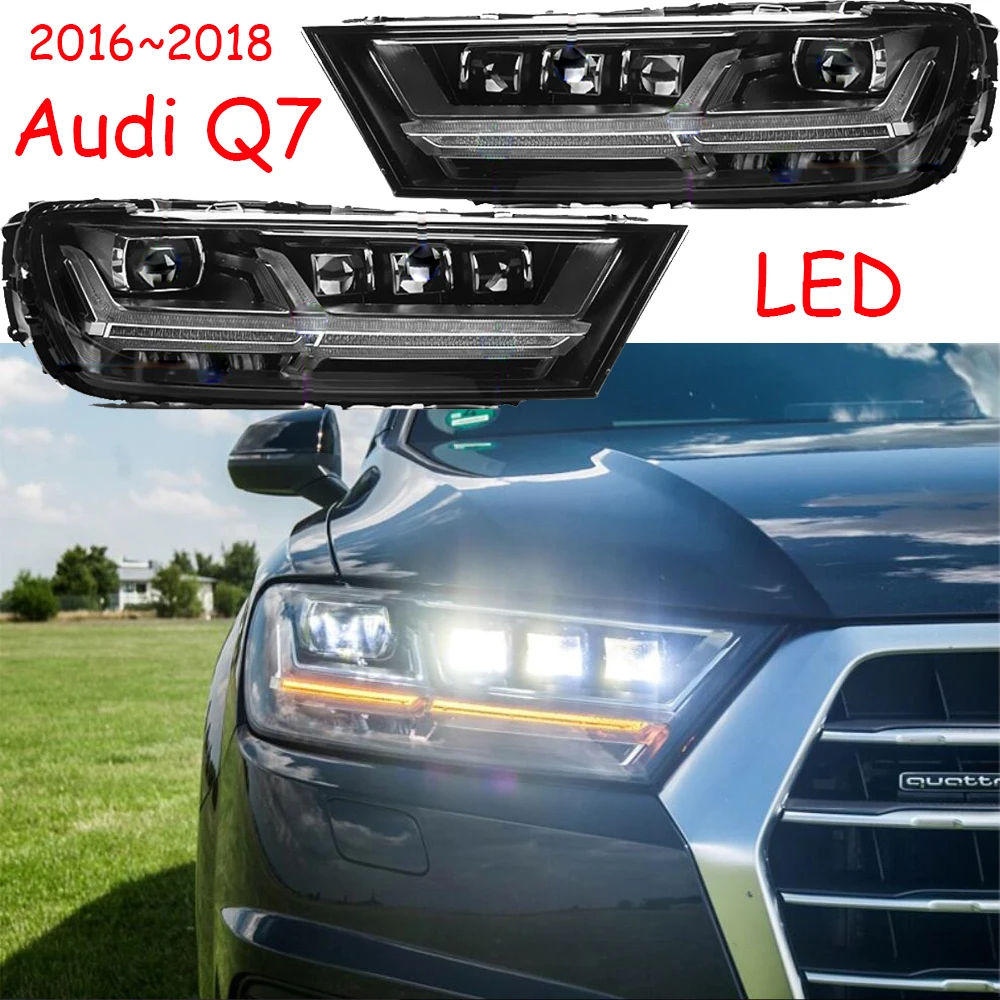 2016~2018y car bupmer Q7 head light for Audi Q7 headlight car accessories ALL IN LED DRL headlamp for audi Q7 daytime light