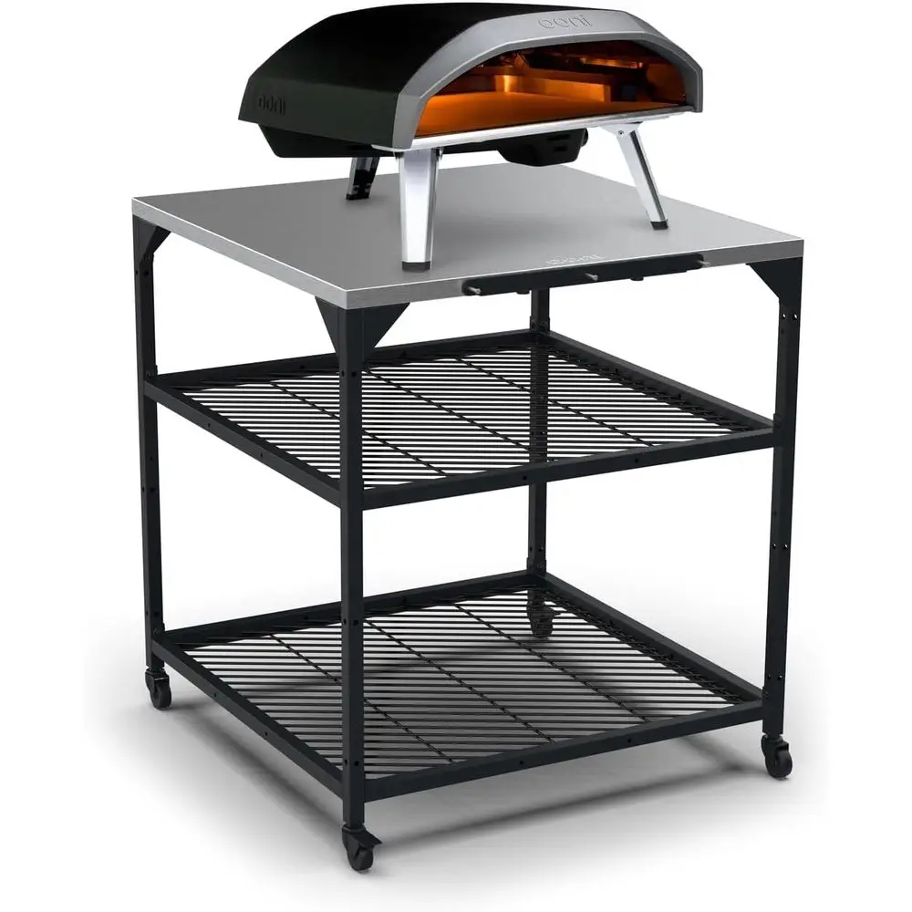 

Подставка для уличной печи для пиццы из нержавеющей стали - модульный стол 31x31x35 для барбекю и вечеринок с пиццей