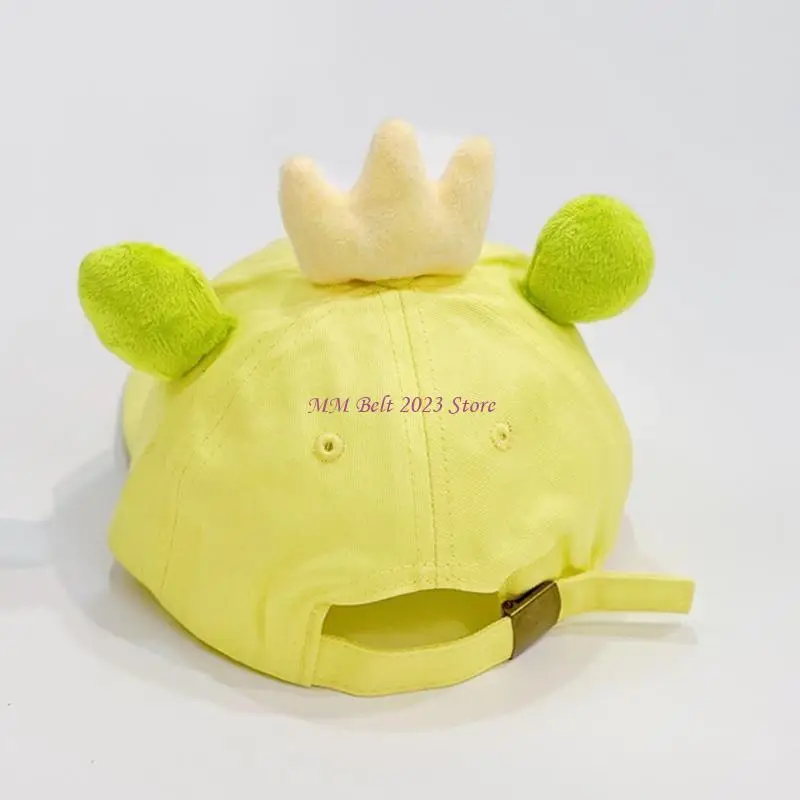 49ME أطفال كارتون لعيون الضفدع تاج القطن قبعة بيسبول الربيع الصيف في الهواء الطلق واقية من الشمس الحلو لون الحلوى قابل للتعديل