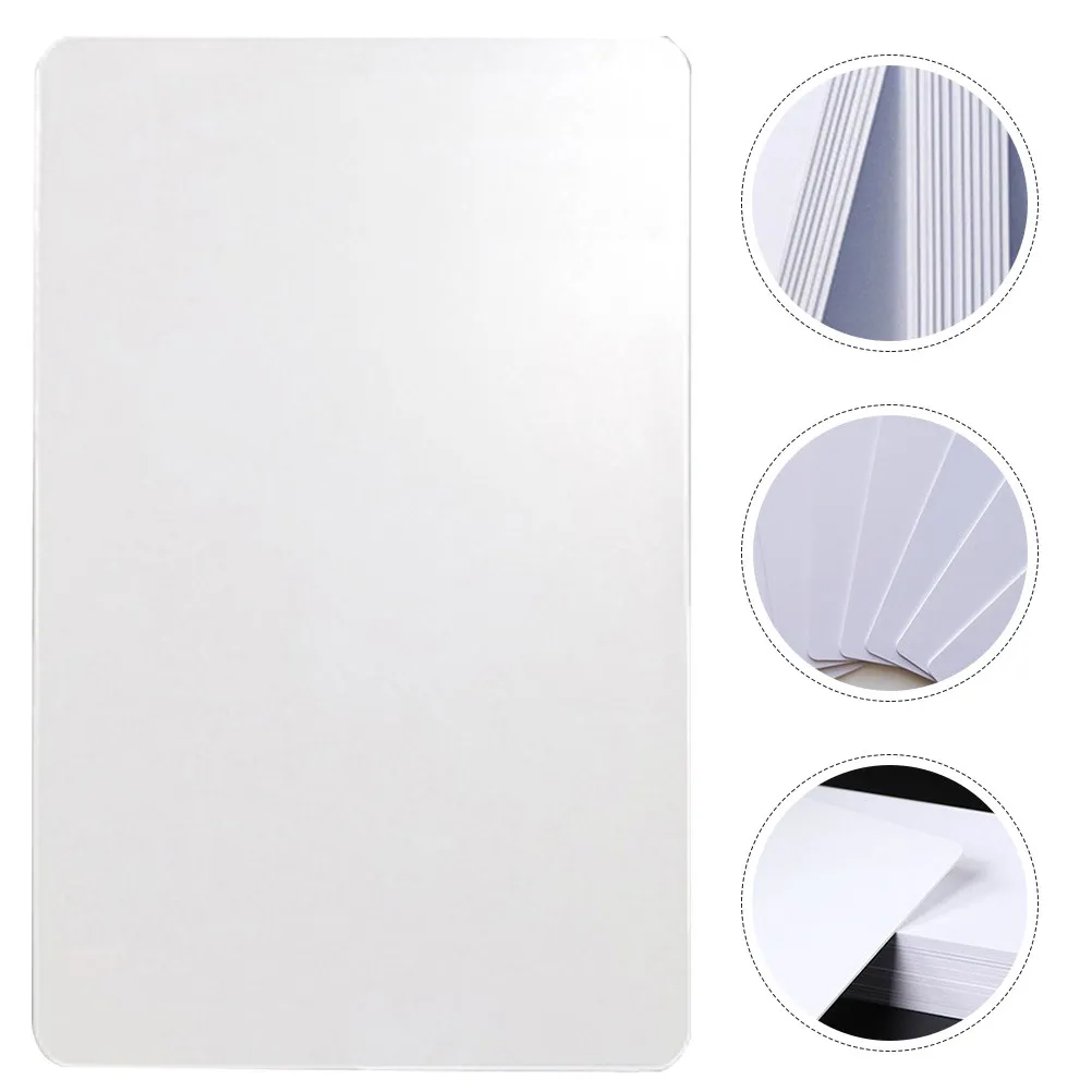 

50Pcs PVC White Card Vintage Style Blank Dual-Side Tags Plastic Price Name Labels Multi-Function Craft Gift DIY Drawing Id Card