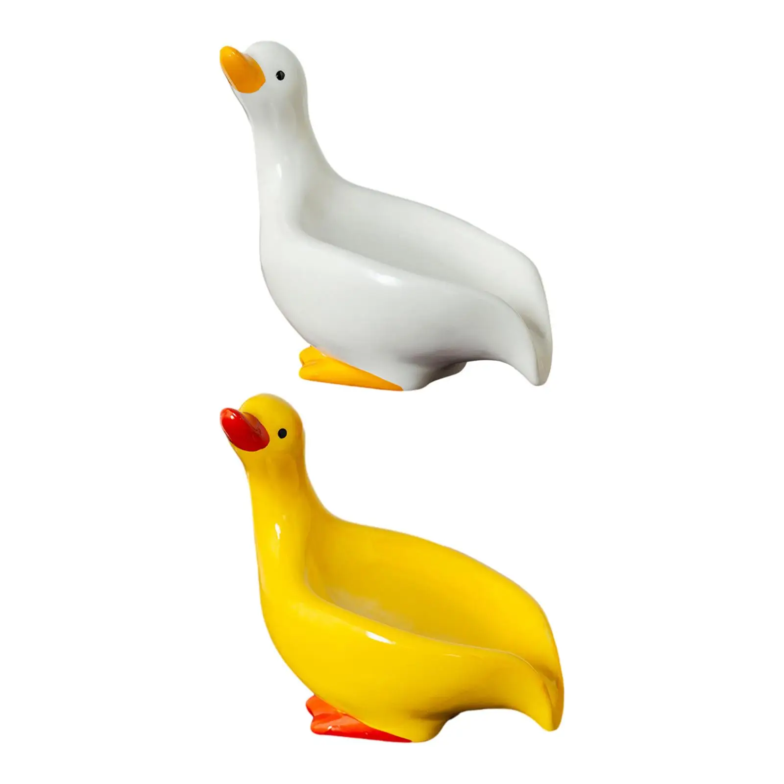 Ceramics Soap Dish Vivid Duck Shape Soap Container Keeps Soap Dry Drainage Tray for Shower Bathroom Kitchen Toilet Decoration