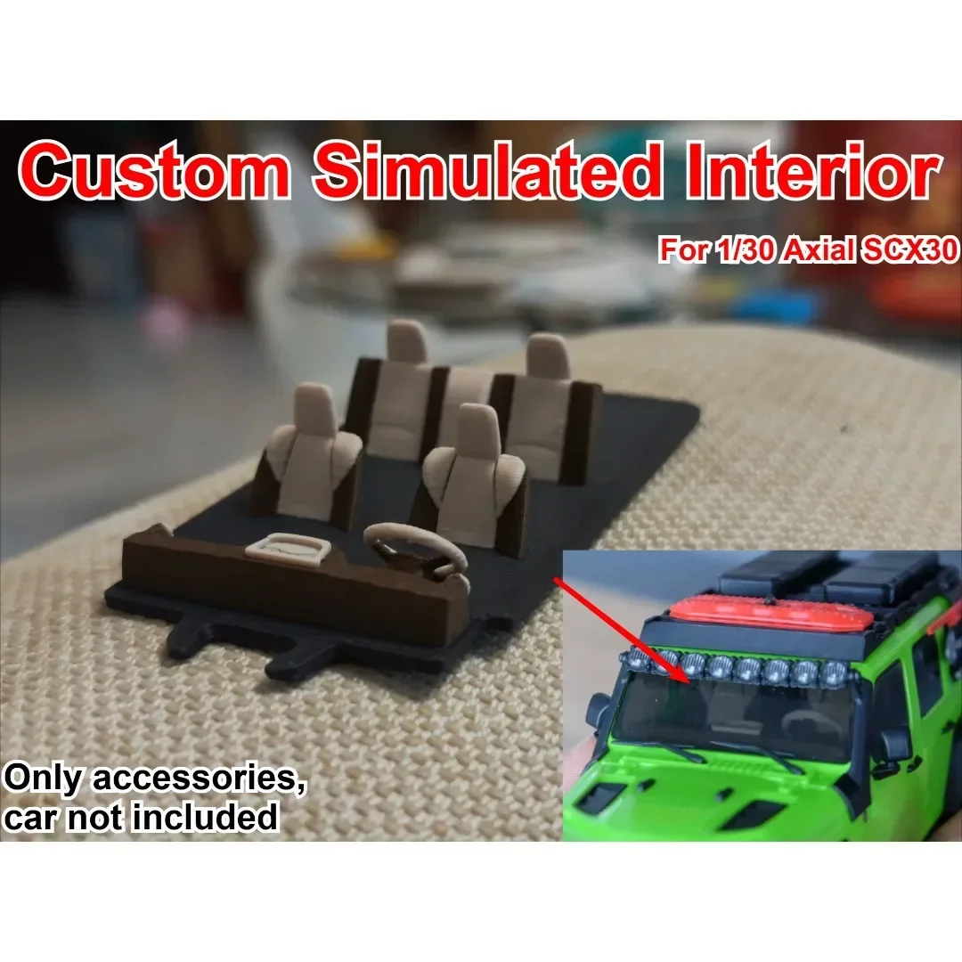 1/30 RC Offroad Car Wrangler Simulated Interior Custom Model Number For Axial SCX30 Decoration Accessories Decor Upgrade Parts