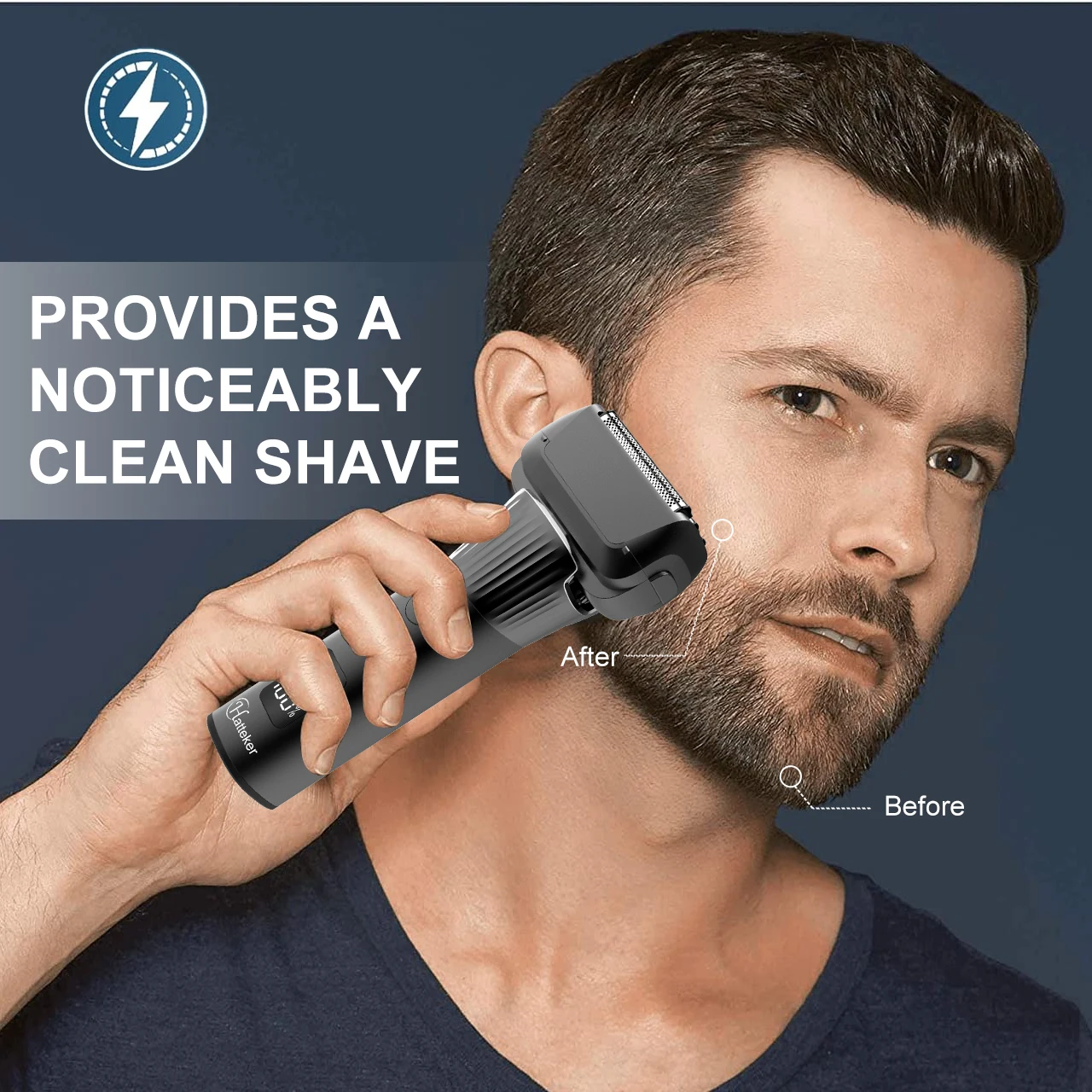 Hatteker 5-D rasoir alternatif pour hommes tondeuse à barbe à usage domestique avec affichage numérique LCD blanchisseur de maille USB Machine de coupe de cheveux