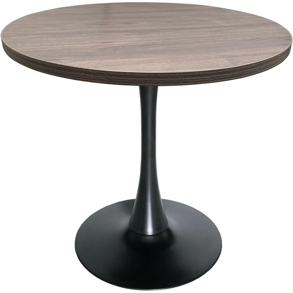 

Bristol 36" Round Dining Table, Modern MDF Top & Black Iron Pedestal Base Gloss Finish Accent Table Mid-Century Café Table, Kitc