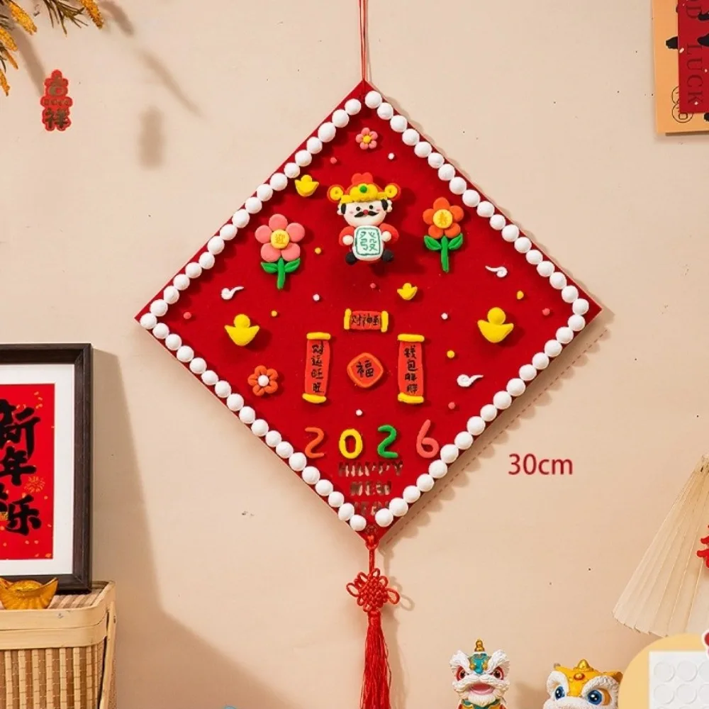 

30x30cm Fu Character Pendant Hanging Red Color Big Fu Wall Pendant DIY Crafts Happy Horse Year Lunar New Year Ornament