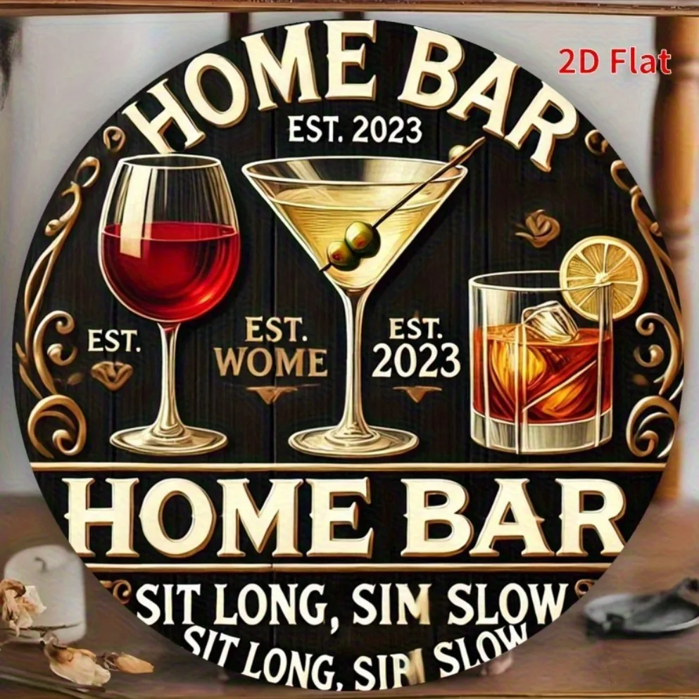 Letrero de metal vintage para whisky y cóctel, decoración rústica para bar con EST. 2021, placa duradera para cafetería, restaurante, apartamento, regalo I