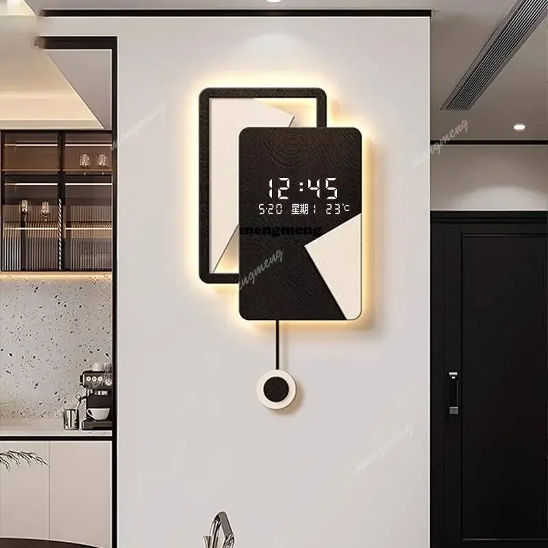 Square Temperature Wall Clock Premium Nordic Design Decoration Wall Clock Art Aesthetic Modern Reloj Mural Living Room Decor