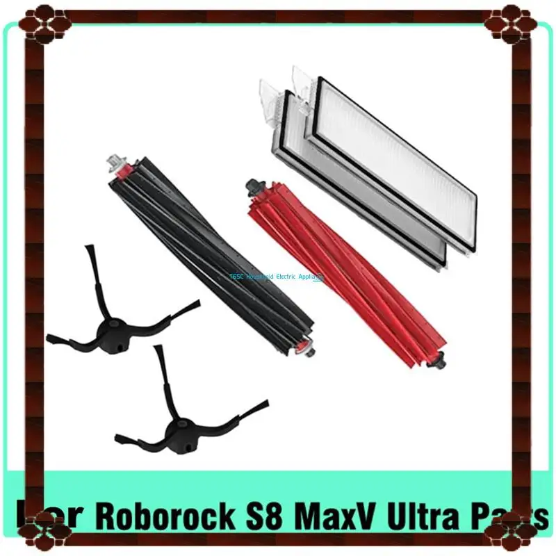 24-Hour Delivery 6PCS For Roborock S8 Maxv Ultra G20s Robot Vacuum Cleaner Double Roller Brush HEPA Filter Side Brushes Accessor