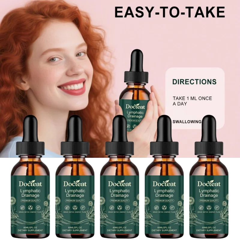 60ml Herbal Lymphatic Drainage Liquid Drops Natural Lymph Support Supplement Boost Circulation Energy Flow Daily Body Care