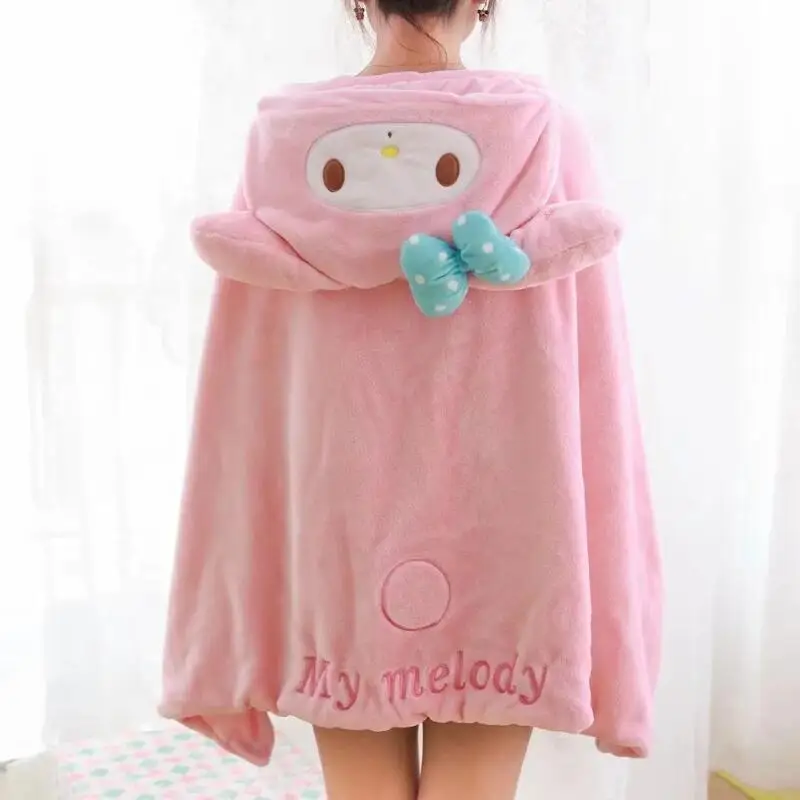 

Sanrios Kawaii Cloak My Melody Cartoon Cloak Home Blanket Sweet Fashion Casual Comfort Simple Print Creative Soft High End Gifts