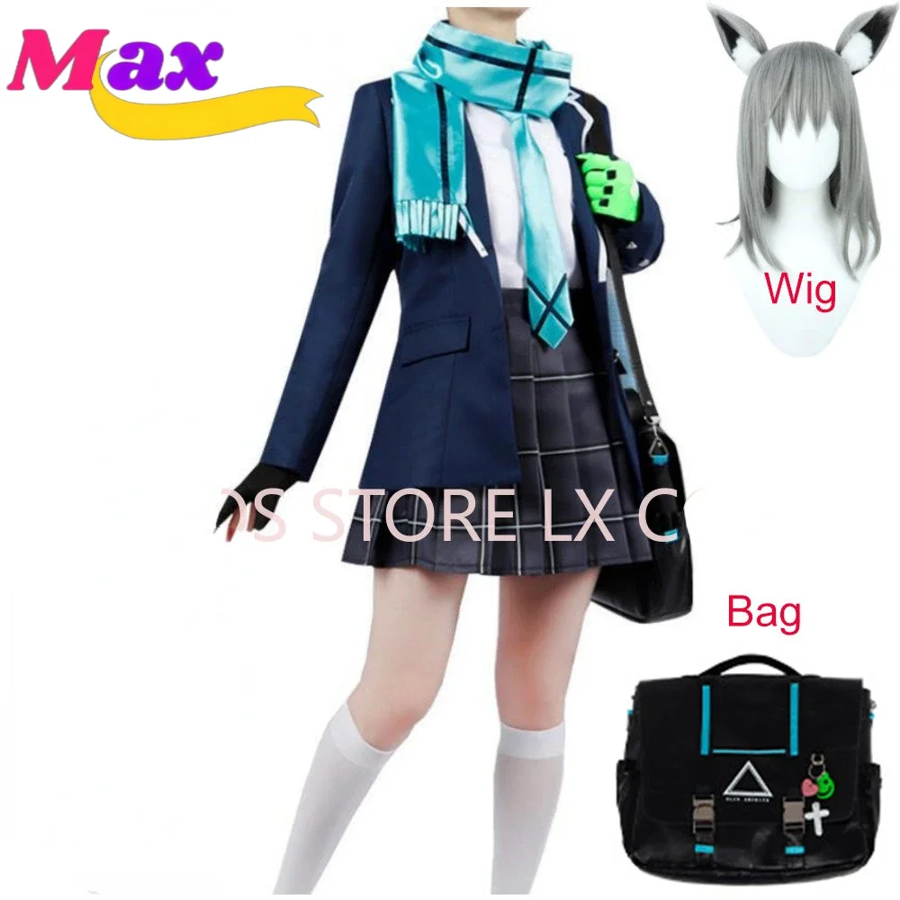 

Max Game Project MX Sunaōkami Sunaokami Sunaookami Shiroko Косплей Костюм Парик Уши Аниме Школьная Форма Хэллоуин Костюм BL