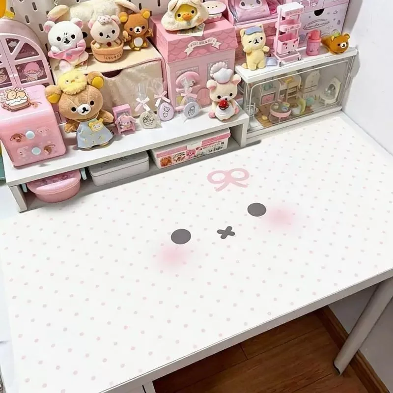 Kawaii Miffy Anime Table Mat Miffy Pink and Tender Girly Heart Table Ins Student Office Mat Waterproof Wear-resistant Dressing