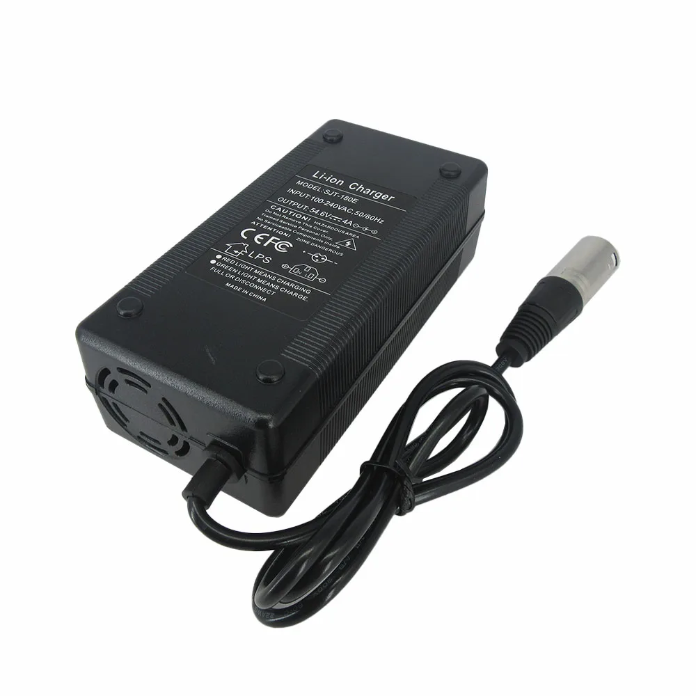 48V 4A Li ion Charger 54.6V 4A XLR For 13S 48 Volt Lithium Battery