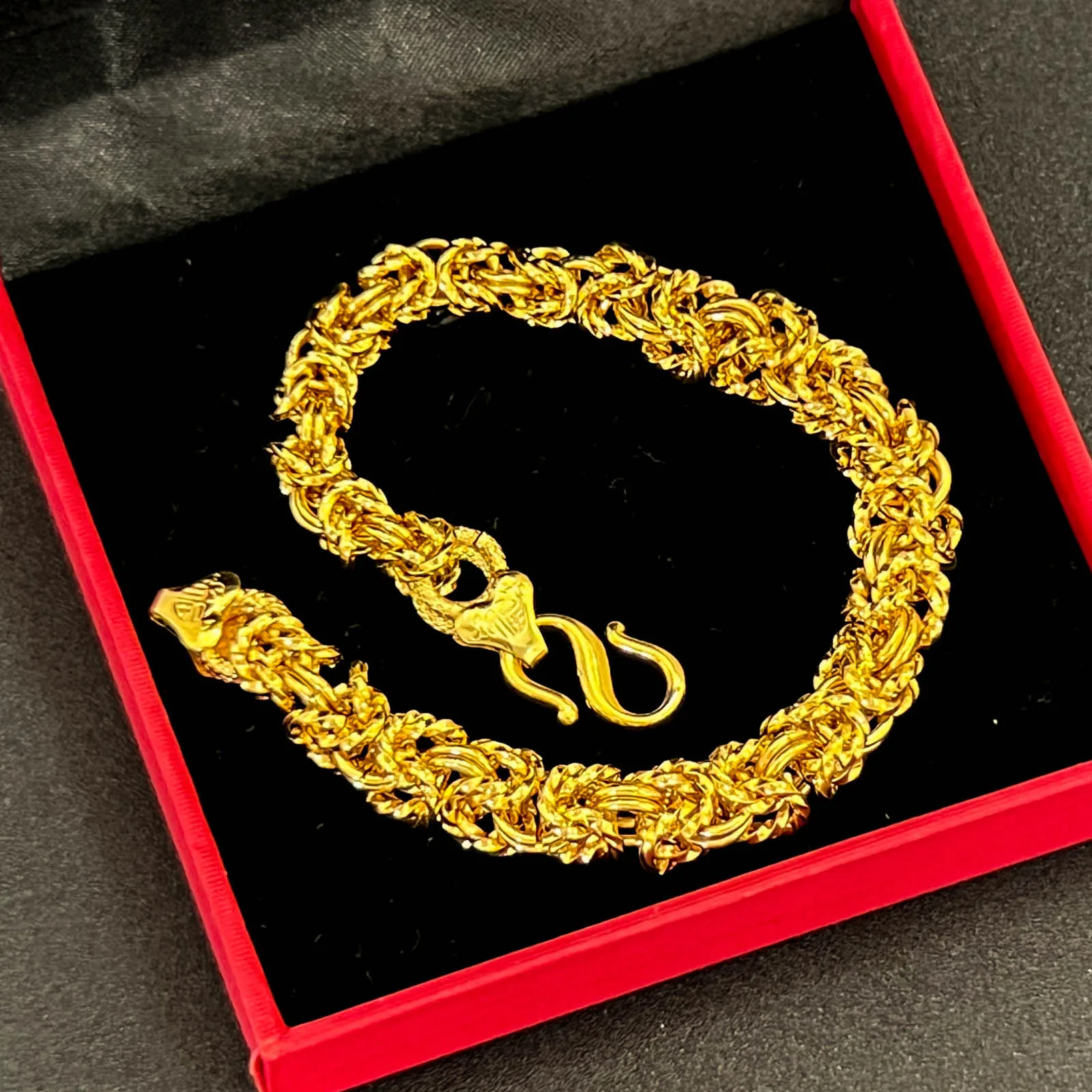 

Gold Shop Same Style 9999 24K Real Gold Men's Gold Bracelet, Mighty Boss Chain, Exquisite Party Luxury Jewelry