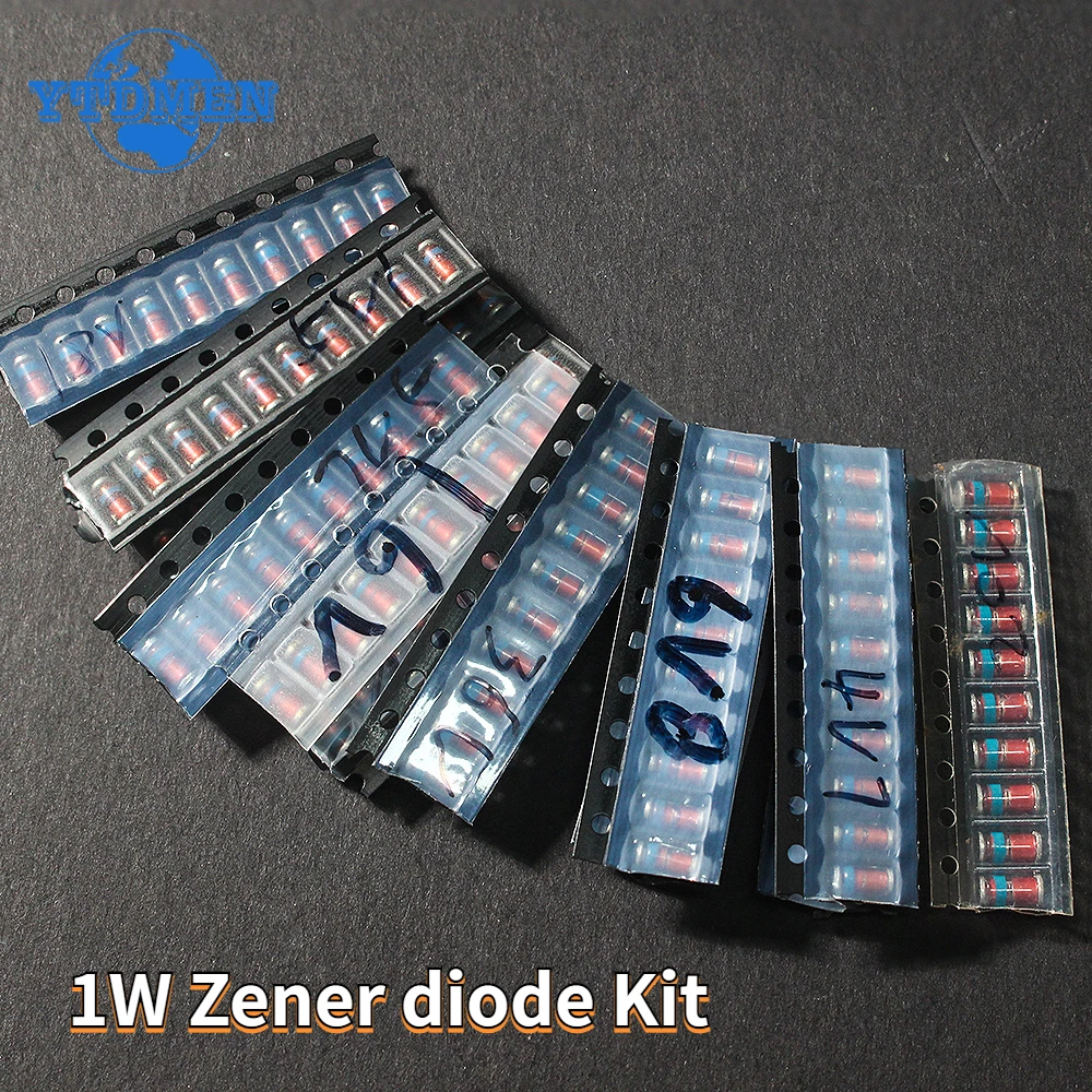 

130PCS LL41 SMD Zener diode Kit 3.3V~36V 1W voltage regulator diode pack 4.7V 5.1V 6.8V 7.5V 10V 12V 15V 16V 18V 20V 24V 36V