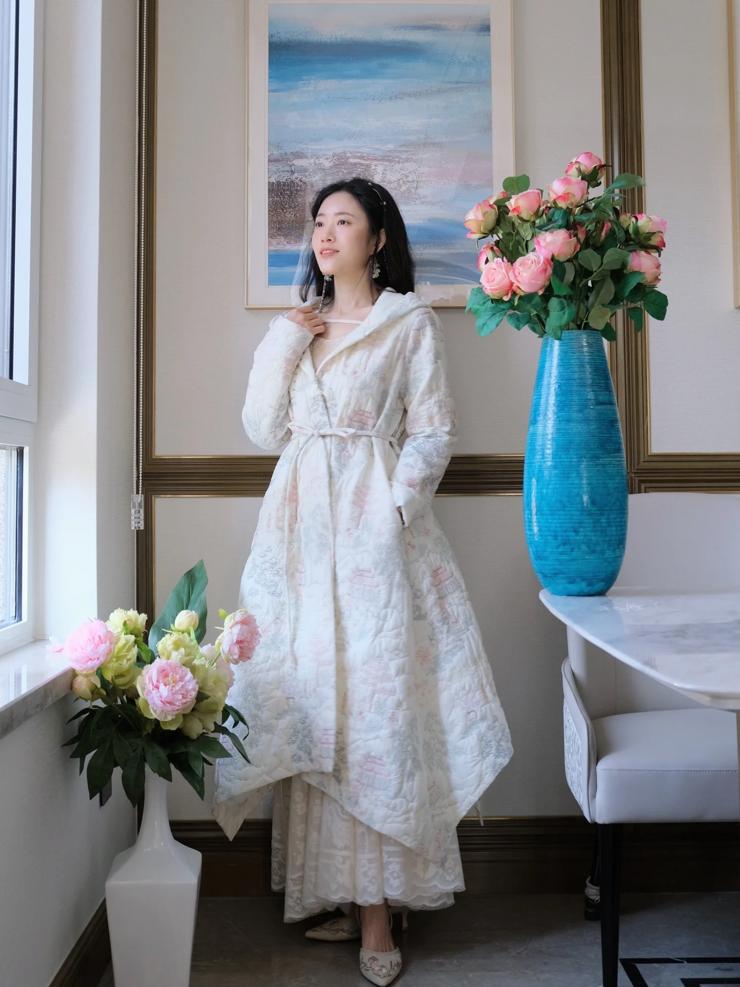 

TIIANNTIAAN Thiened Embroidered Cotton Jaet Women's Warm Outerwear New Chinese Sle Winter Faion Ladies Coat