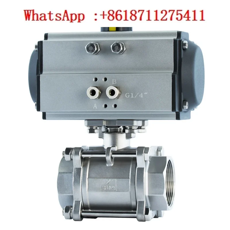 South valve Q611F-16P pneumatic 304 stainless steel three piece threaded ball valve DN1520253405065