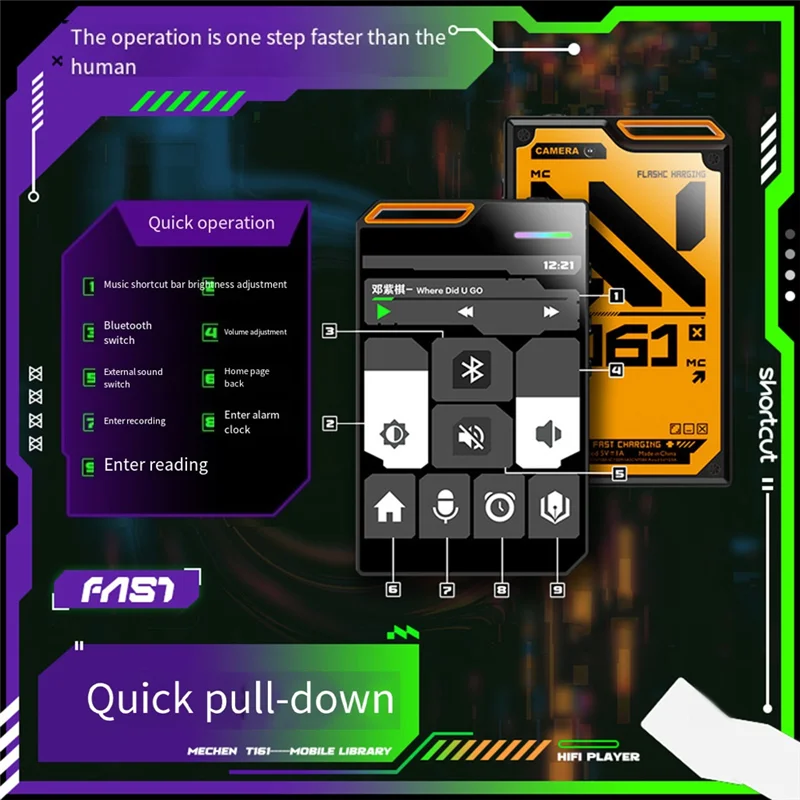 【Superdeals】64GB MCT161 مشغل موسيقى بلوتوث MP3/MP4 محمول 2.8 بوصة IPS HD شاشة عرض 720P كاميرا فيديو مع تسجيل أ