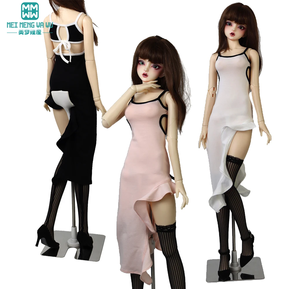 Pasuje do 1/3 1/4 BJD SD DD MSD DOLL Odzież Moda Sukienka z falbankami biały, różowy, czarny Prezent dla dziewczyny