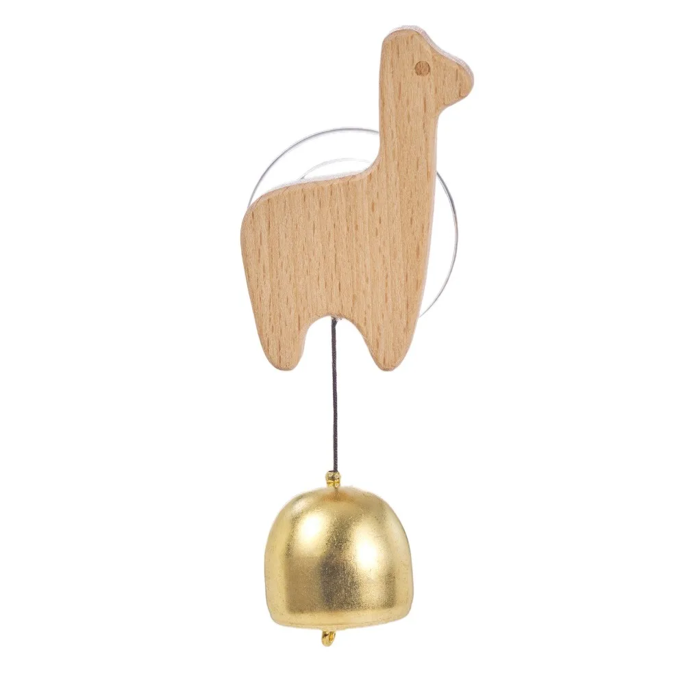 

Brass Collision Bell Wooden Door Bell Delightful Sound Suction Cup Animal Shaped Wind Chime Easy Installation Decorative