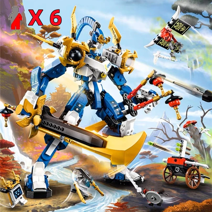 Compatible Sets Phantom Series Jay's Titan Mech Boy Building Block Toy Assembly Fighting robot Nya Smith Children's Day Gift