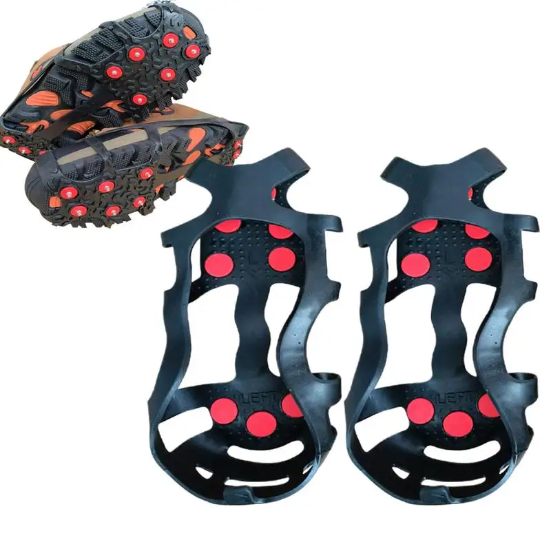 Crampons For Shoes Non-Slip Shoe Grippers Silicone Shoe Spike For Snow And Ice Portable Snow Cleat For Hiking Climbing Ice