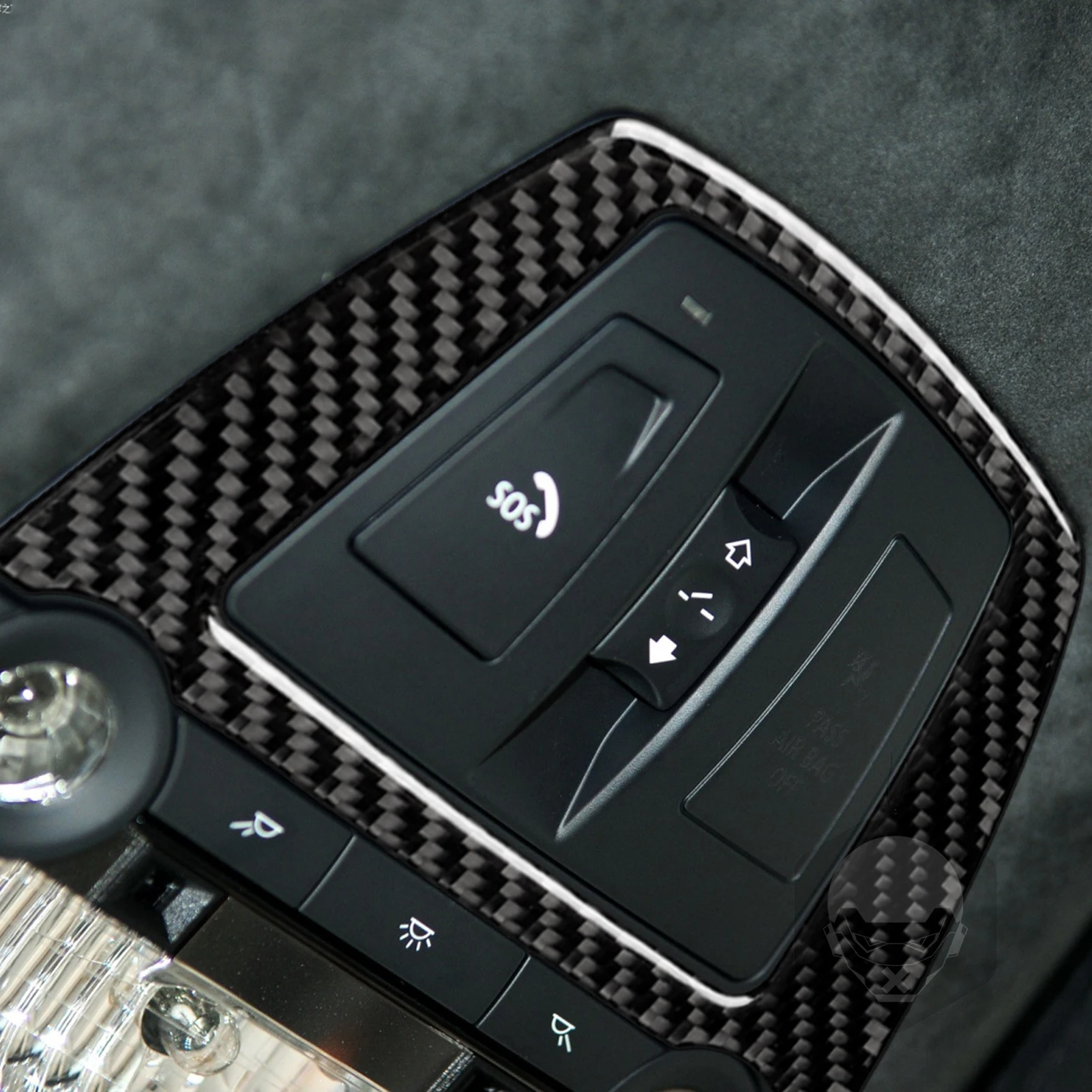 Carbon Fiber Car Accessories Front Reading Light Interior Trim Cover Soft Sticker For BMW 7 Series F01 730li 740li 750li 2009-14 view 3