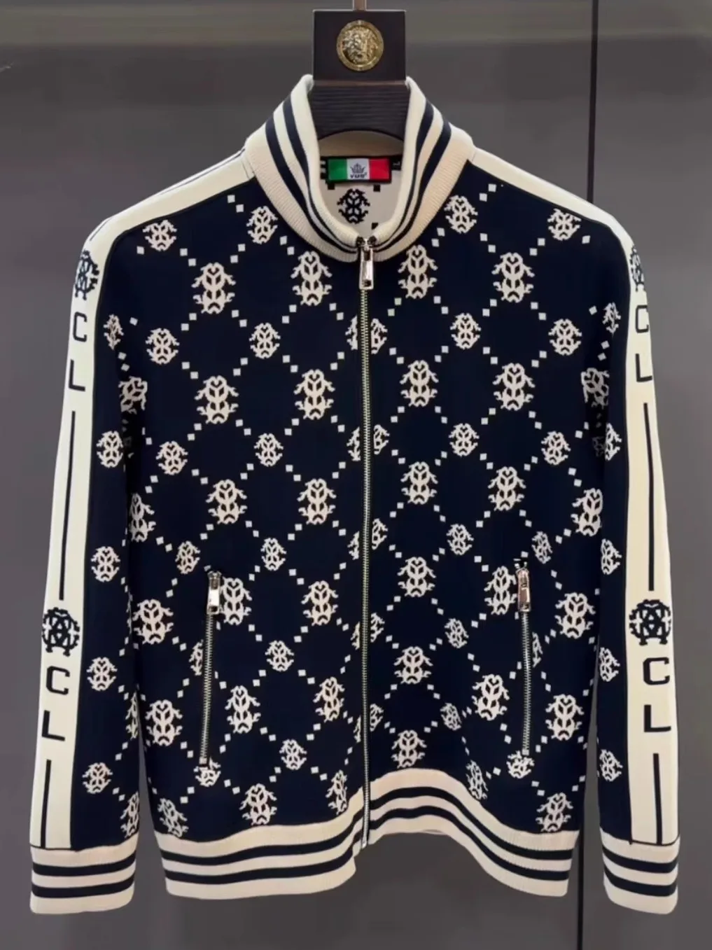 

Мужской вязаный кардиган на молнии с воротником-стойкой, повседневный, универсальный, премиум-класса, модный, трендовый, весна-осень