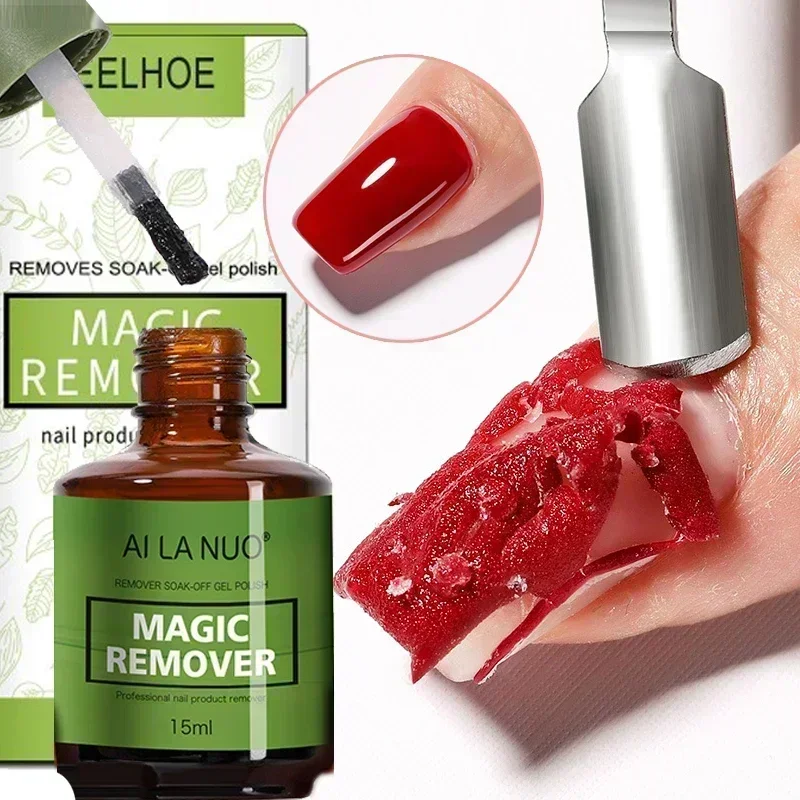 Removedor rápido mágico de esmalte de uñas, removedor de esmalte de Gel UV, removedor de esmalte de uñas semipermanente, 15ml