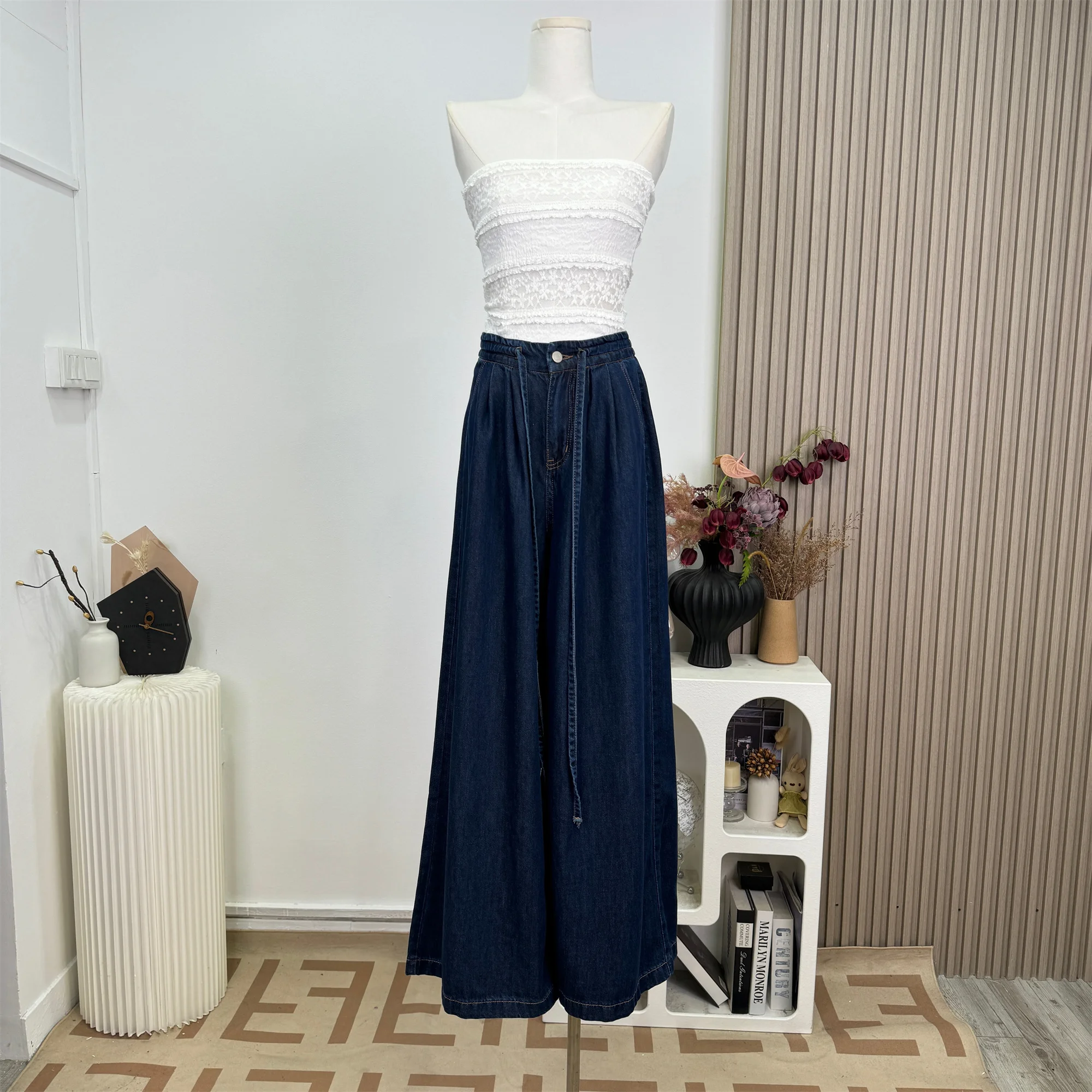 

Freedom Wide Leg Jeans Women High Waist Draping Slimming Loose Fit Summer Thin Denim Pants Wide Leg Pants Women