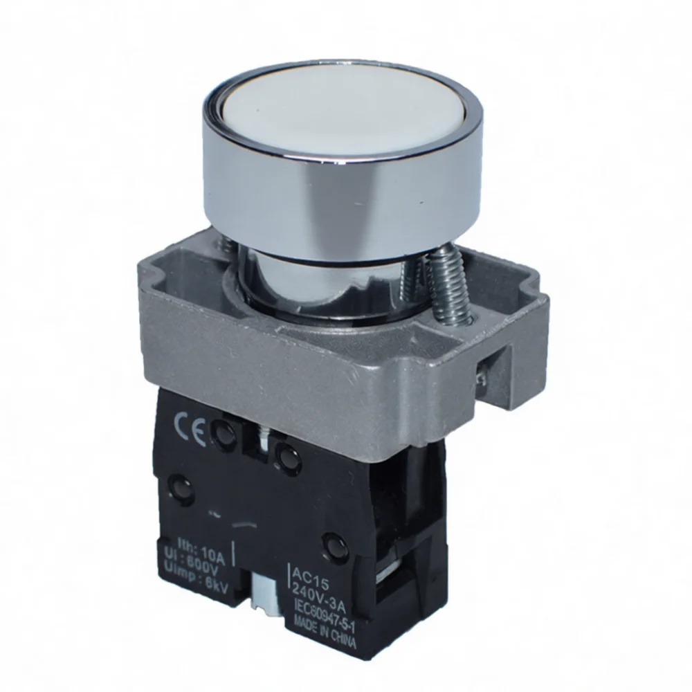 Reliable Industrial Metal Push Button Switch Green Flat XB2 ZB2 Series Automated System Electrical Operating Device