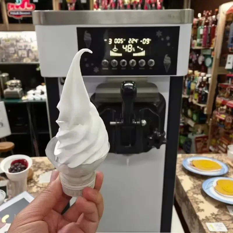 Colorful Commercial Desktop Ice Cream Machine for Cone Fully Automatic Single Head Soft Ice Cream Machine