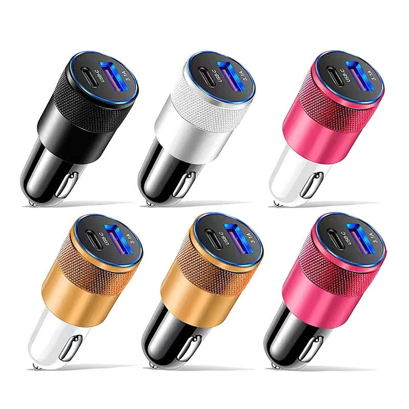 66W USB Car Charger Type C Fast Charging Phone Adapter For  Huawei PD Phone Charger Car Adapter Socket Cigarette Lighter