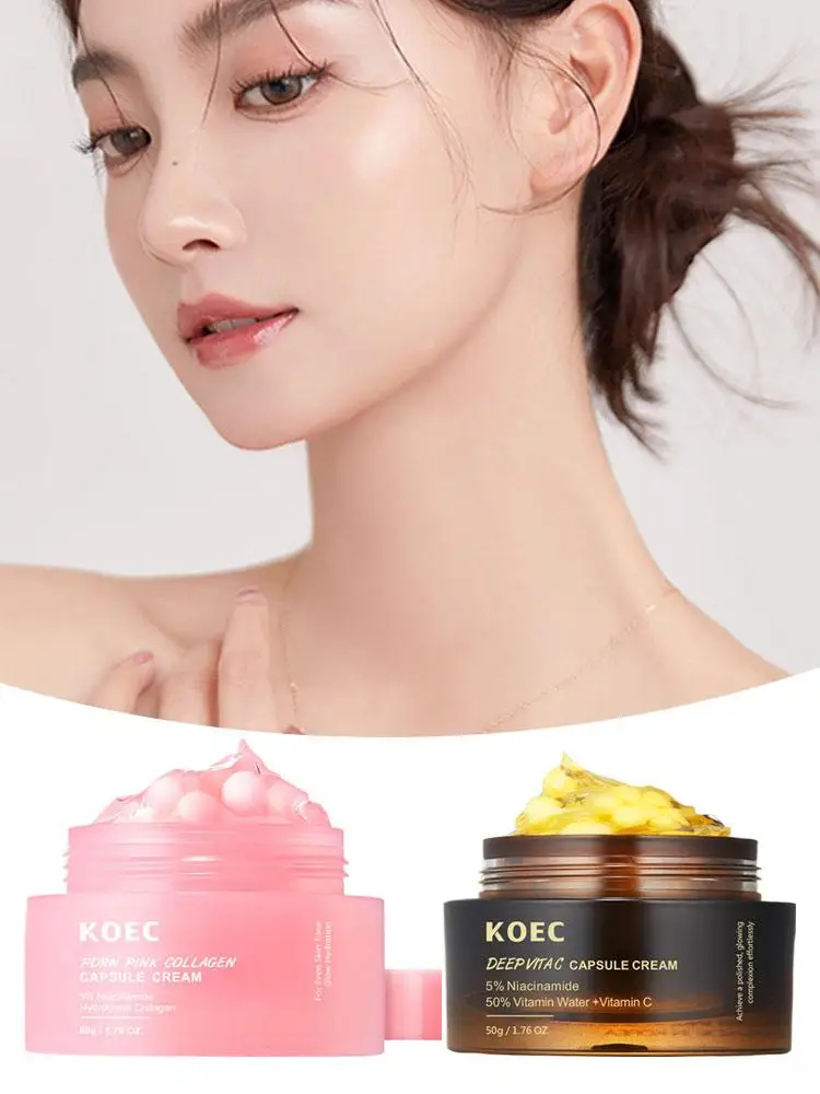 Koec – crème capsule de collagène, hydratante en profondeur, renforce, barrière cutanée, nourrissante longue durée, soin doux pour la peau