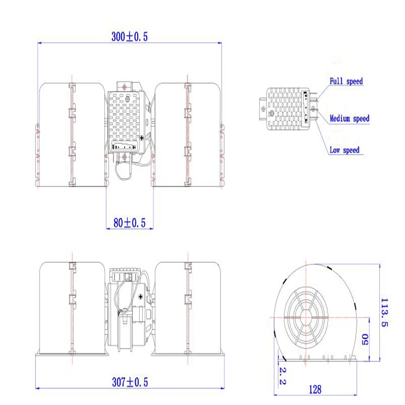 24V DC Bus A/C Evaporator Most Popular Aftermarket Parts 24v Double Wheel Bus Evaporator Centrifugal Blower 008-B45-02