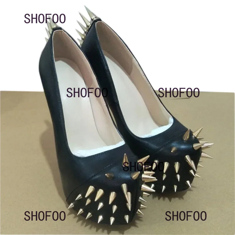 Scarpe SHOFOO eleganti tacchi alti da donna. Altezza del tallone di circa 15cm. Scarpe da donna appuntite a spillo décolleté con punta tonda