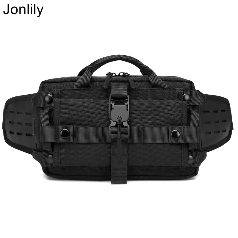 

Jonlily Men's Fashion Mini Shoulder Bags Tactical Crossbody Pack Chest Bag Waist Bags Teens Daybag Purse -KG692